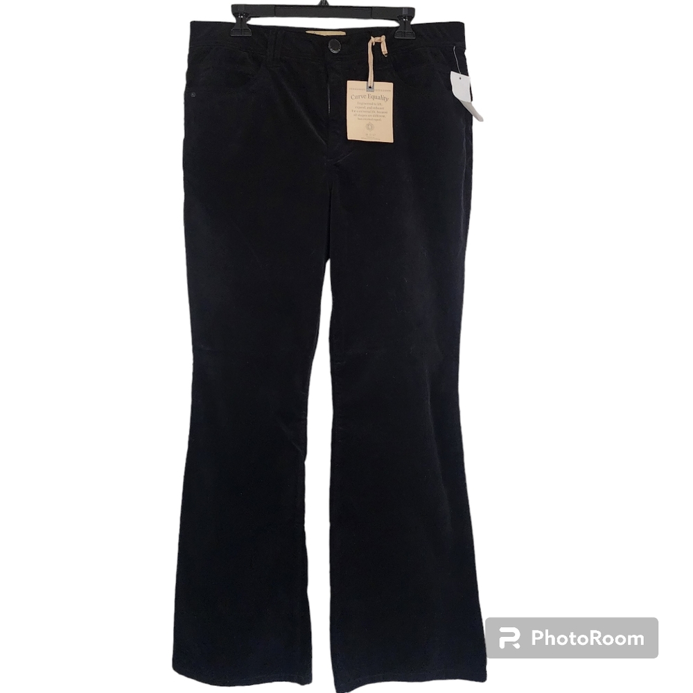 Democracy Black Velvet Boot Cut Pants with Flare